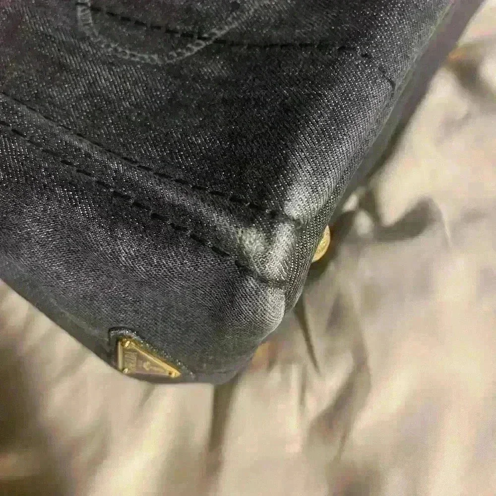 Prada Canapa Denim Tote w/Strap and Authenticity Card